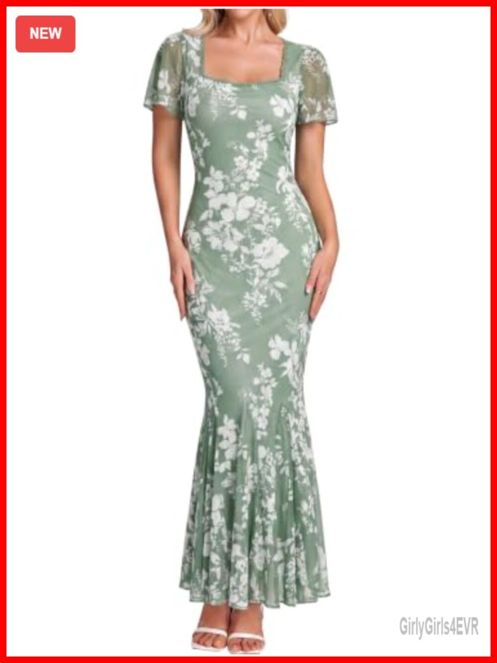 Parthea Floral Mesh Summer Wedding Guest Maxi Dress